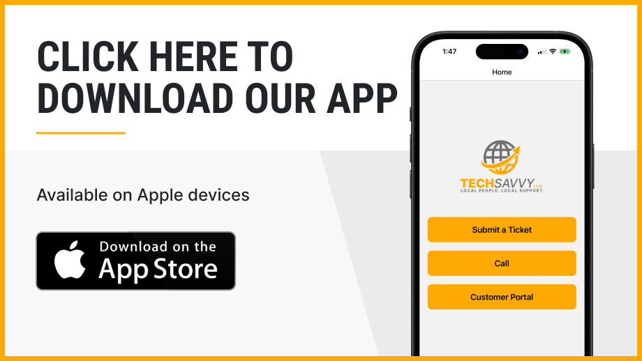 Image of ad to download techsavvy-hub-app