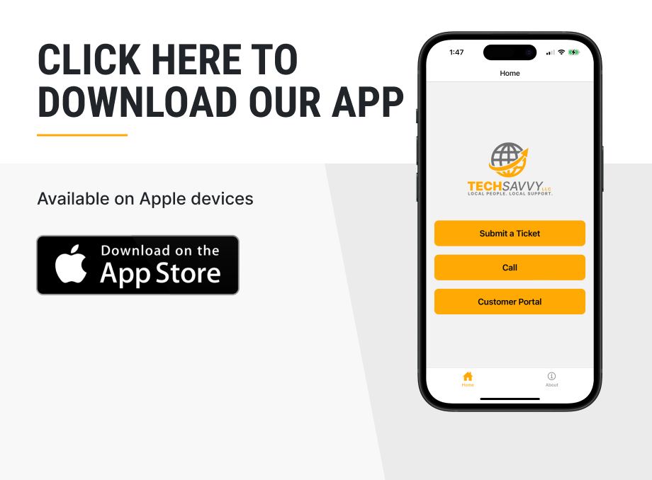 Image of ad to download techsavvy-hub-app